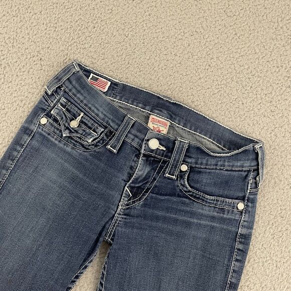 True Religion Skinny Jeans Women 27 Blue Dark Wash Low Rise Denim - Picture 2 of 12